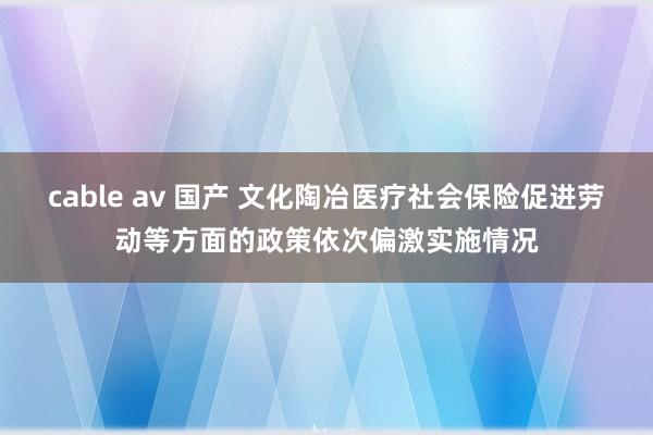 cable av 国产 文化陶冶医疗社会保险促进劳动等方面的政策依次偏激实施情况