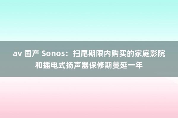 av 国产 Sonos：扫尾期限内购买的家庭影院和插电式扬声器保修期蔓延一年