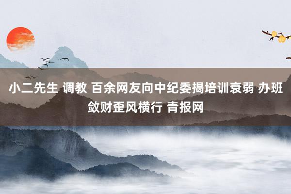 小二先生 调教 百余网友向中纪委揭培训衰弱 办班敛财歪风横行 青报网