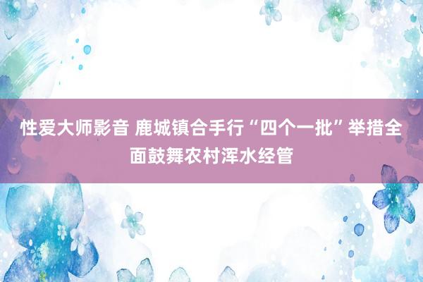 性爱大师影音 鹿城镇合手行“四个一批”举措　全面鼓舞农村浑水经管