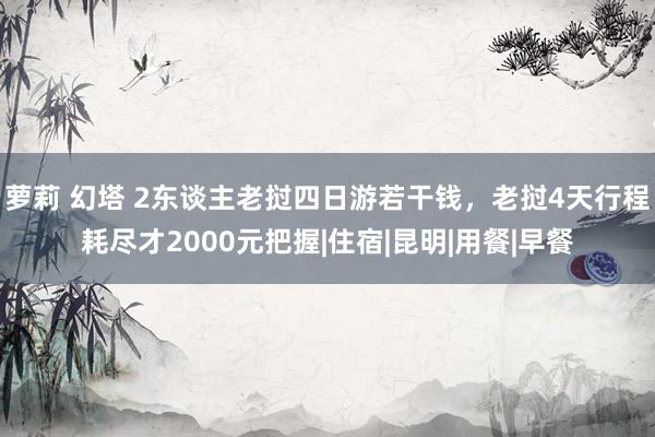 萝莉 幻塔 2东谈主老挝四日游若干钱，老挝4天行程耗尽才2000元把握|住宿|昆明|用餐|早餐