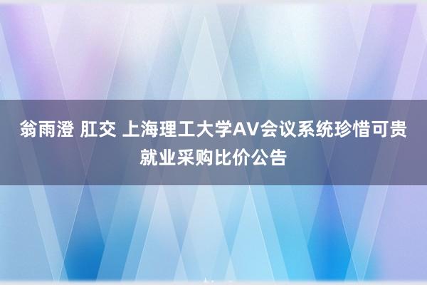 翁雨澄 肛交 上海理工大学AV会议系统珍惜可贵就业采购比价公告